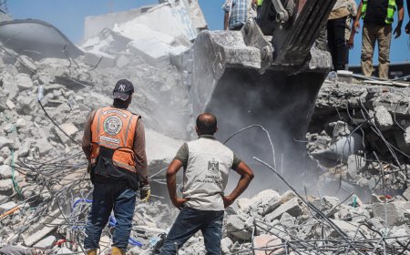 Rettungseinsatz - Mindestens 21 Tote bei Einsturz von ausgebombten Wohnhaus im Gazastreifen