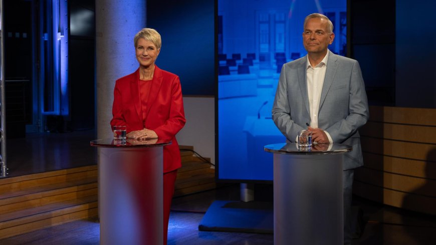 Vor Landtagswahl - Mecklenburg-Vorpommern: SPD-Kandidatin Schwesig und AfD-Kandidat Holm diskutieren in TV-Duell